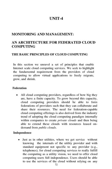 Cloud Technology - UNIT- MONITORING AND MANAGEMENT: AN ARCHITECTURE FOR ...