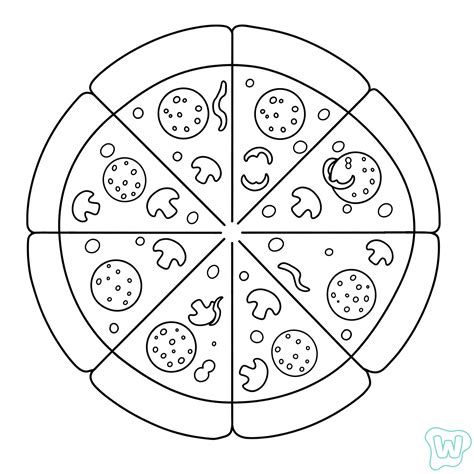 24 Pizza Coloring Pages - Free Printable PDF