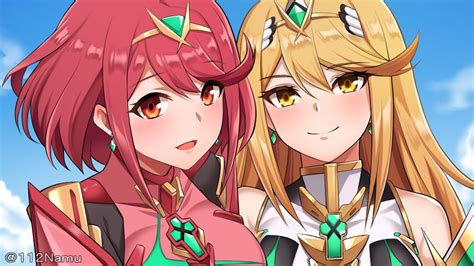 pyra and mythra (xenoblade chronicles and 2 more) drawn by namu ...