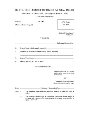 Application For Certified Copy Format In Court - Fill and Sign ...