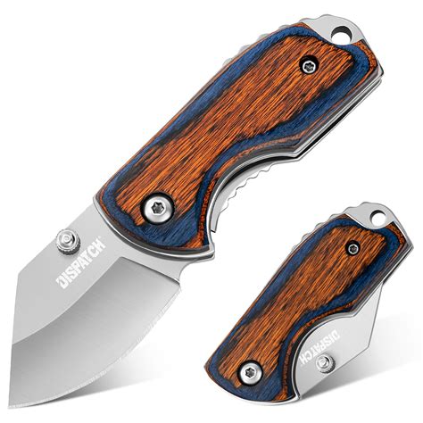 1.8" Folding Mini Pocket Knife DISPATCH Stainless Steel Wooden Handle ...