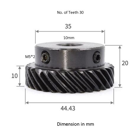 1 Module 30 Teeth Staggered Axis 45 Degree left-hand Helical Gear 10mm