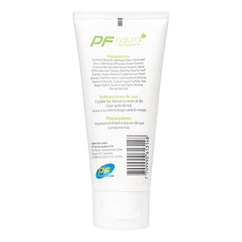 Crema Dental Sin Fluor PF Para Adultos 75g