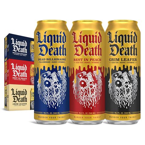 Amazon.com : Liquid Death Iced Black Tea Mixed Pack (24 x 19.2 oz King ...