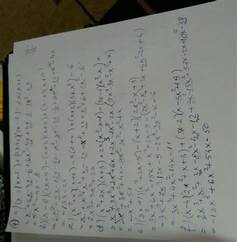 7 Efectuați: a (x – 3)(x + 2) + (2x + 1)(3x - 2) - 2x(x + 1); b (x-6 ...