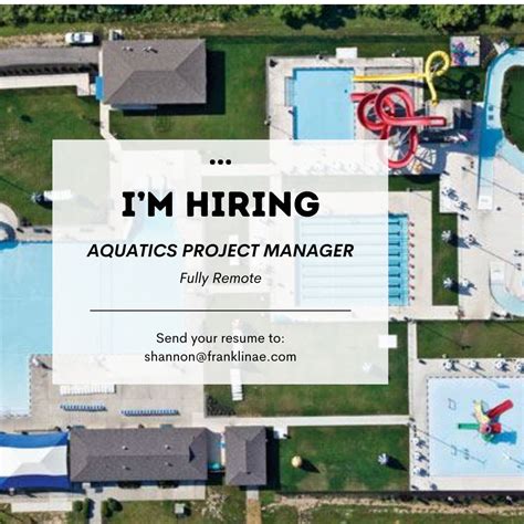 I'm hiring an Aquatics Project Manager! The ideal candidate will have ...