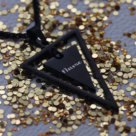Gold Plated Triangle Shape Pendant Chain with Personalized Text for Me ...