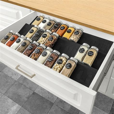 Famhap Spice Rack Drawer 6 Pieces Spice Organiser Drawer from 29.5 cm ...