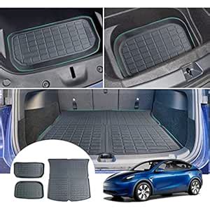 [3Pcs] GAFAT Tesla Model Y Boot Mat Front and Rear, Model Y 2024 2023 ...