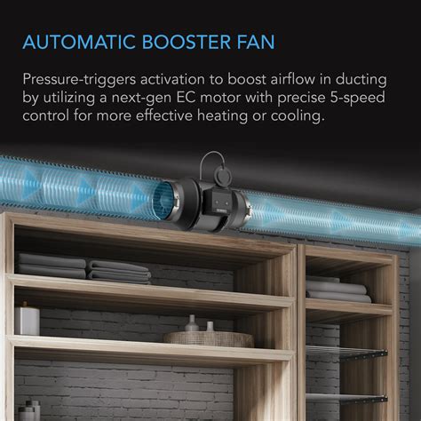 Automatic Duct Booster Fan 4” with Pressure Switch and Speed Controller ...