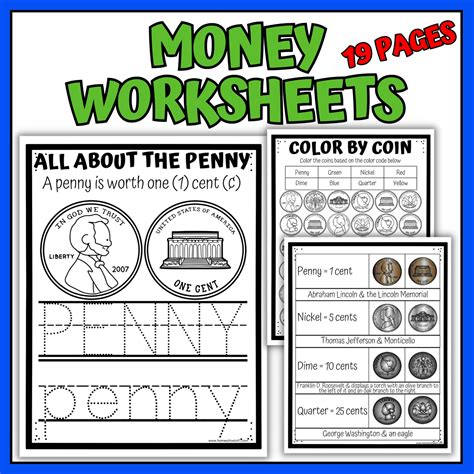 Free Money Memory Game Printable for Kids
