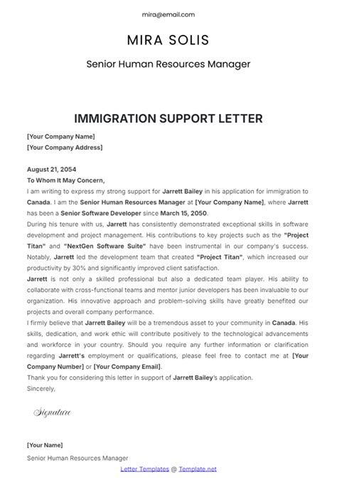 Free Proof of Relationship Letter for Immigration Template to Edit Online