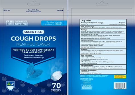 RA Menthol Cough Drop Sugar Free, Menthol 5.4 mg