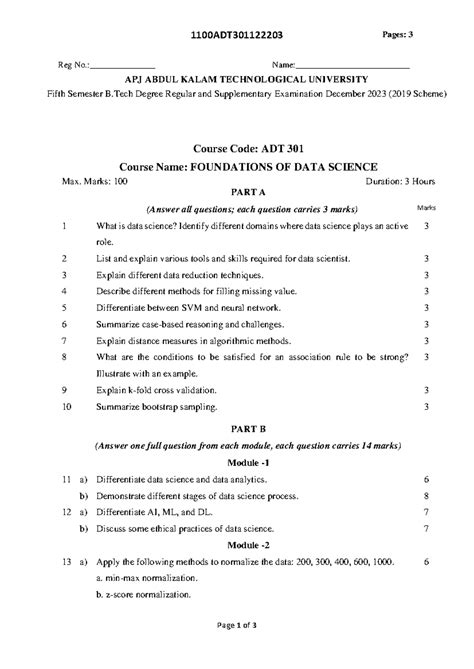 ADT301-QP - QUESTION PAPER - 1100ADT30112220 3 Page 1 of 3 Course Code ...
