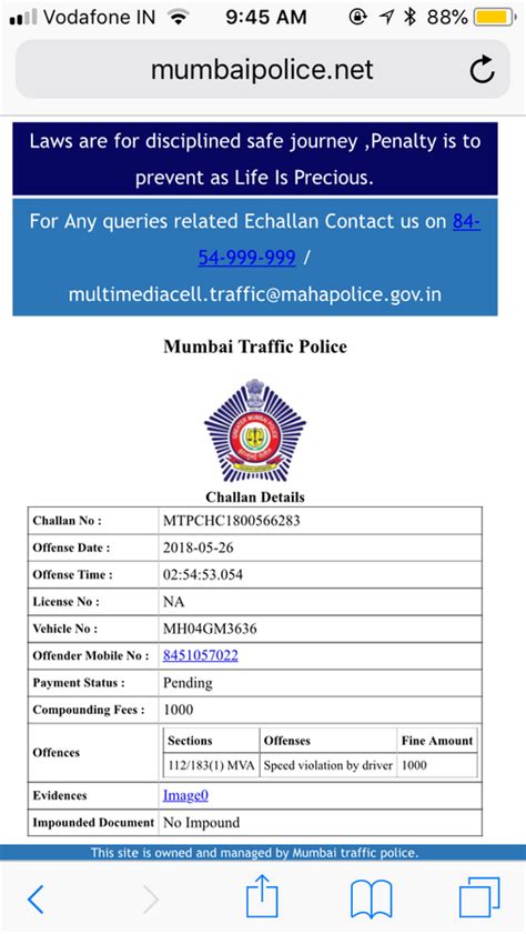 Mumbai Traffic Police — speed violation