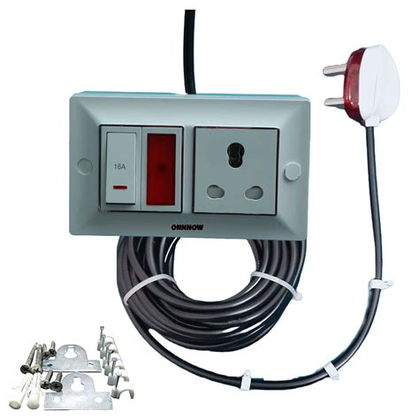 Electric Extension Board with Wall Fixing Clamps,Single 16/20 Amps ...