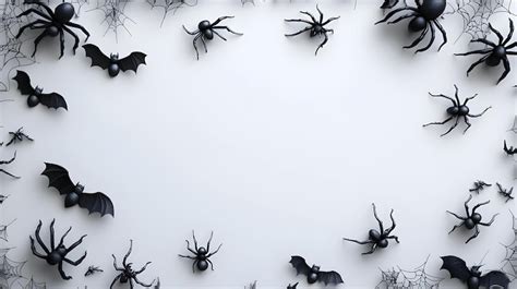 3d spider and bat border with creepy crawl text concept as a creepy ...