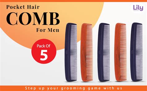 Buy Lily Grooming Pocket Hair Combs For Men, Pack of 5 Online at Low ...