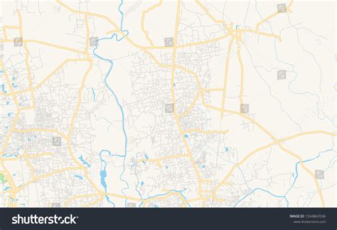 Printable Street Map Gazipur Bangladesh Map Stock Vector (Royalty Free ...