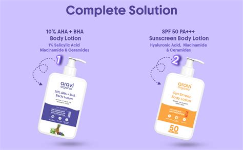 Buy Aravi Organic 10% AHA + 1% BHA Body Lotion For Exfoliation - Treats ...