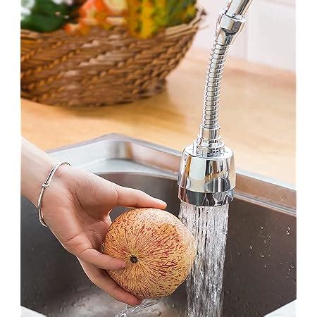 GLUN® 360 Rotation Crome Finish Kitchen Sink Faucet Extender Spouts ...