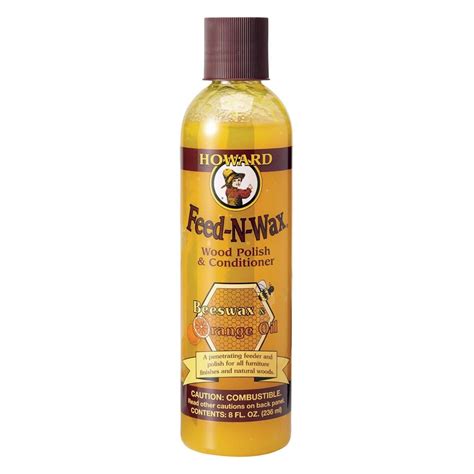Howard Feed-N-Wax 8 oz Gel Wood Protectant, Carnauba/Beeswax Polish ...