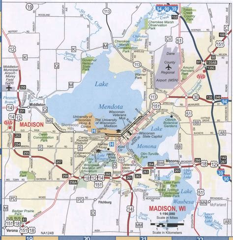 Printable Map Of Madison Wisconsin