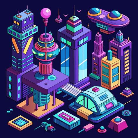 Futuristic handdrawn city with scifi buildings | Premium AI-generated ...
