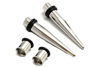 Buy Zaya Body Jewelry Pair of 316l Steel Tapers and Tunnels Ear ...