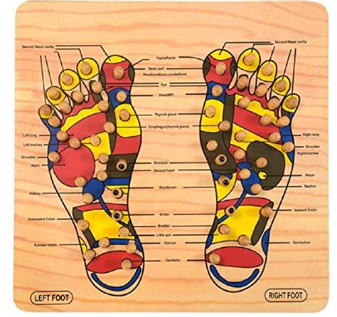 DECOHOME 40-Point Wooden Foot Acupressure Massager Reflexology Tools ...