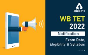 WB TET Notification 2022, WB TET Notification PDF Download