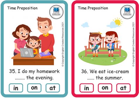 Grammar Activity: Prepositions of Time | Task Cards