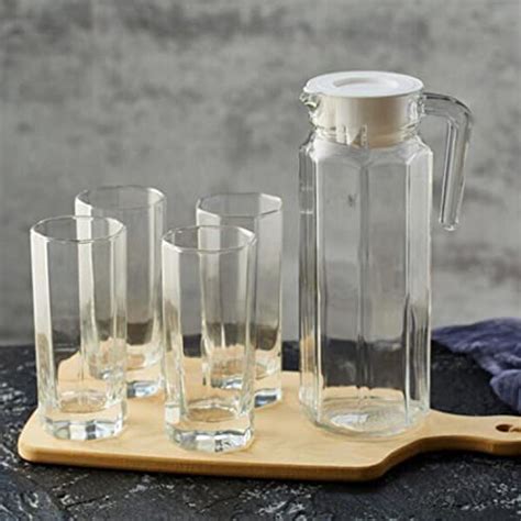 Buy LIPROX Water Glass and Jug Set, Jug with Glass Set for Juice, Milk ...