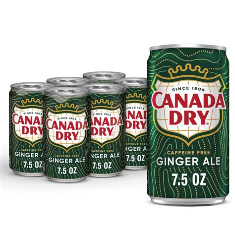 Canada Dry Caffeine Free Ginger Ale Soda Pop, 7.5 fl oz, 6 Pack Cans ...