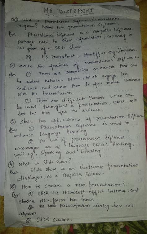 Ict - Important questions answer - MS POWERPOINT 1 what is presentation ...