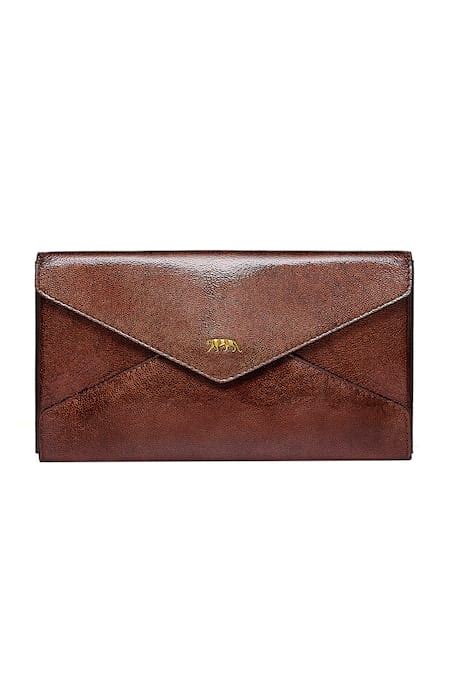 Buy Cacao - Brown Embellished The Tolly Clutch by Sabyasachi Online at ...