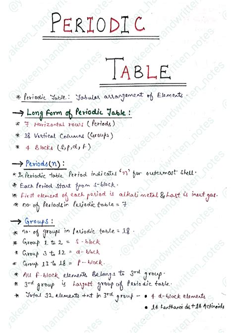 Periodic Table - Biology HL - Studocu