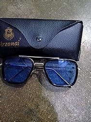 ARZONAI Men's Square Polarization Sunglasses Blue Frame Blue Lens ...