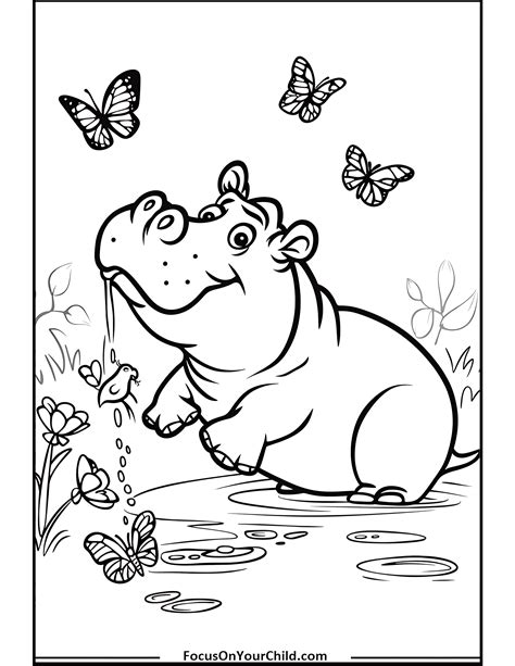 50+ Hippo Coloring Pages (Free PDF Printables)