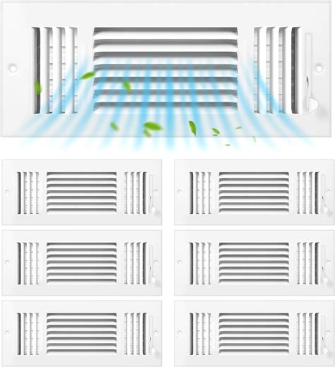 Datanly 6 Pcs White 12 x 4 Inch Interior Size Air Ceiling Vent Covers 3 ...