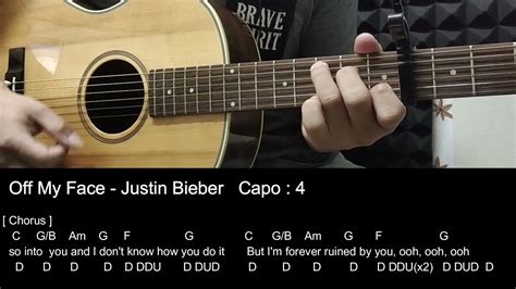 Off My Face - Justin Bieber Guitar Tutorial with Chord - YouTube