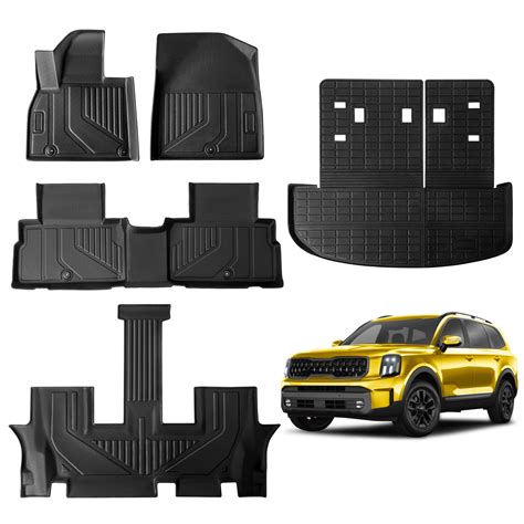 JUZISHU Floor Mats for Kia Telluride 7 Seater 2020-2025 Full Set All ...