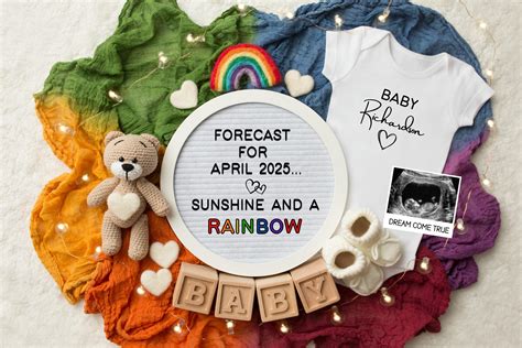 Rainbow Baby Pregnancy Announcement Digital, IVF Baby Reveal, Miracle ...