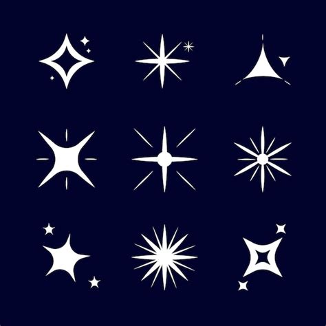 Flat sparkling stars collection | Free Vector