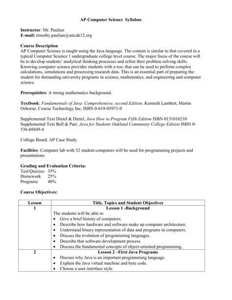 Image result for AA Computer Science Class Syllabus