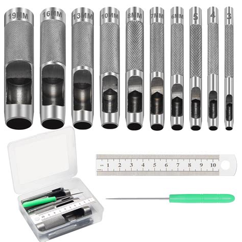 Amazon.com: 10 PCS Hollow Hole Punch Set, Boyistar Round Leather Hole ...