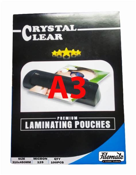 Filemate A3 Size Lamination Pouch(125 Micron)(Pack of 100pcs)(310 X 450 ...