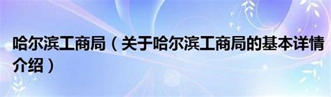 哈尔滨工商局（关于哈尔滨工商局的基本详情介绍）_软件资讯网