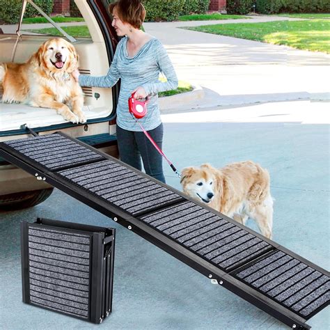 Extra Long 67" Foldable Dog Ramps Large Dogs, Dog Car Ramp with Non ...