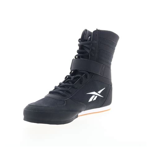 Reebok Boxing HI Mens Black Mesh Lace Up Athletic Boxing Shoes - Ruze Shoes